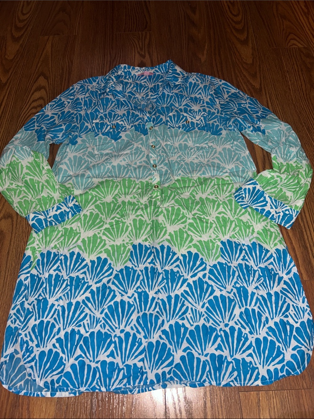 Lilly Pulitzer Captiva Tunic/Cover-Up Dress Shell SHACKED Size M